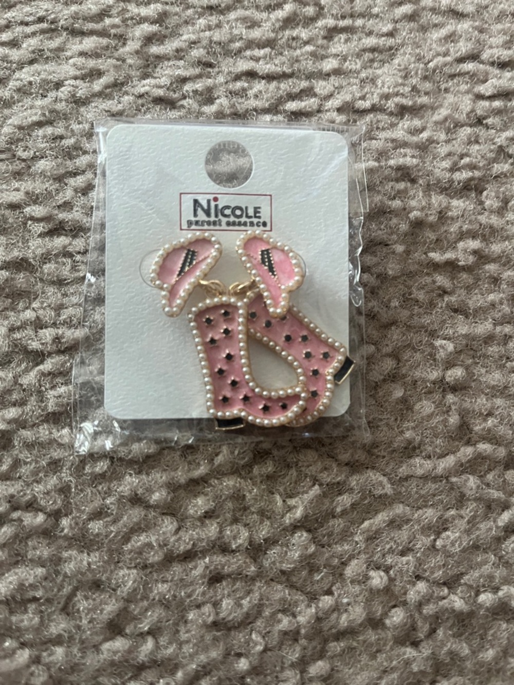 Nicole Pink Western Boot and Hat Charm Set